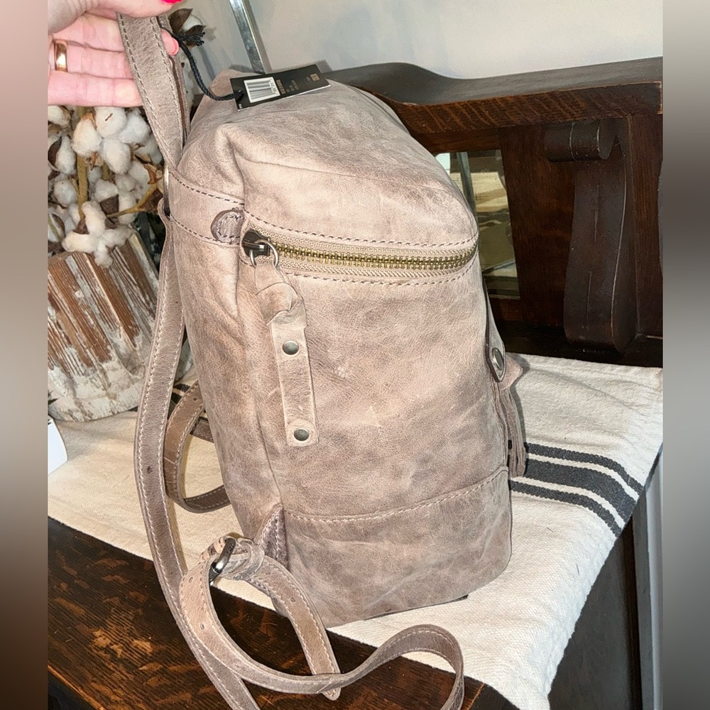 Frye Melissa Leather Zip Backpack Gray Grey Retail $358 - Picture 6 of 13